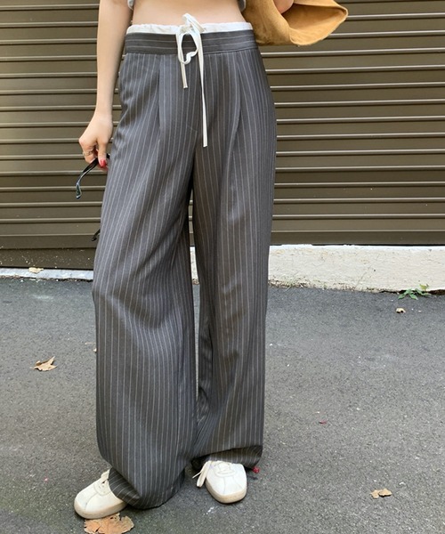 HALEY PESCA（ヘーリーペスカ）の「HALEY PESCA/ダブルウエスト　イージースラックス（スラックス・レディース・ネイビー/グレー・FREE/SMALL/MEDIUM）」の8枚目の写真