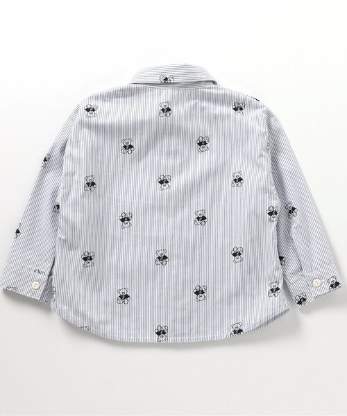 apres les cours（アプレレクール）の「tiny bear 2柄シャツ（シャツ/ブラウス・キッズ・オフホワイト/ストライプ・120/110/100/90/80）」の7枚目の写真