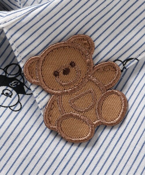 apres les cours（アプレレクール）の「tiny bear 2柄シャツ（シャツ/ブラウス・キッズ・オフホワイト/ストライプ・120/110/100/90/80）」の10枚目の写真