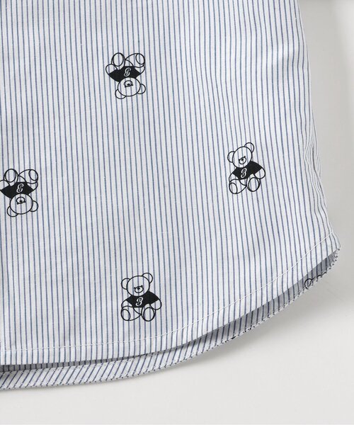 apres les cours（アプレレクール）の「tiny bear 2柄シャツ（シャツ/ブラウス・キッズ・オフホワイト/ストライプ・120/110/100/90/80）」の13枚目の写真