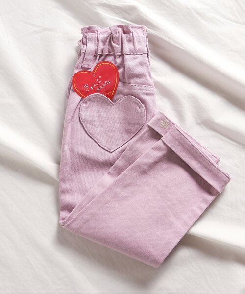 apres les cours(アプレレクール)の「ハートポケットきゅんパンツ(テーパード)(その他パンツ・キッズ・アイボリー/ブルー/ブラック/ピンク/チェック・100/90/80/110/140/130/120)」の4枚目の写真