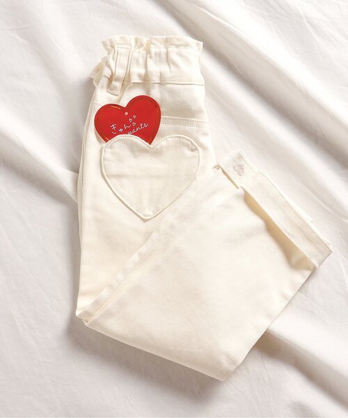 apres les cours(アプレレクール)の「ハートポケットきゅんパンツ(テーパード)(その他パンツ・キッズ・アイボリー/ブルー/ブラック/ピンク/チェック・100/90/80/110/140/130/120)」の2枚目の写真