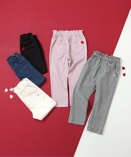 apres les cours(アプレレクール)の「ハートポケットきゅんパンツ(テーパード)(その他パンツ・キッズ・アイボリー/ブルー/ブラック/ピンク/チェック・100/90/80/110/140/130/120)」の7枚目の写真