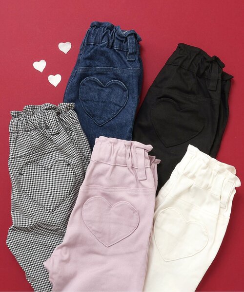apres les cours(アプレレクール)の「ハートポケットきゅんパンツ(テーパード)(その他パンツ・キッズ・アイボリー/ブルー/ブラック/ピンク/チェック・100/90/80/110/140/130/120)」の8枚目の写真