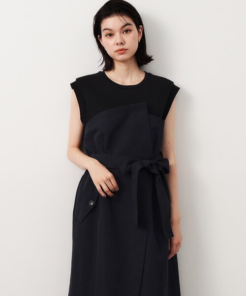 OPAQUE.CLIP（オペークドットクリップ）の「◆ベアトレンチ風ドッキングワンピース【洗濯機洗い可】（ワンピース・レディース・ベージュ系4/ネイビー系4・38/36）」の3枚目の写真