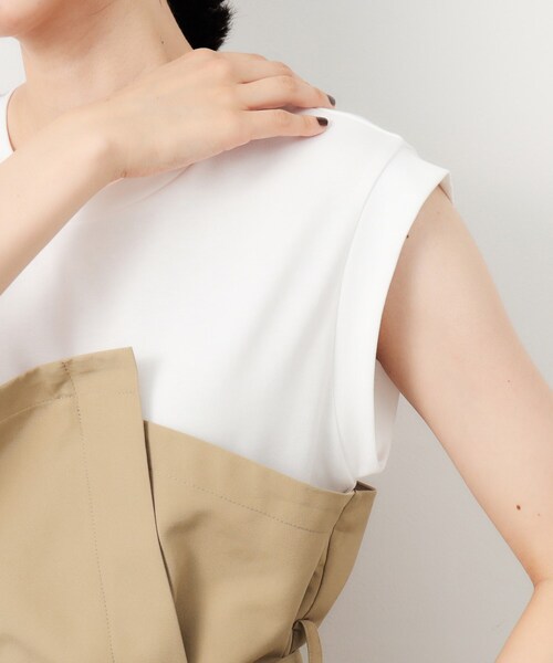 OPAQUE.CLIP（オペークドットクリップ）の「◆ベアトレンチ風ドッキングワンピース【洗濯機洗い可】（ワンピース・レディース・ベージュ系4/ネイビー系4・38/36）」の15枚目の写真