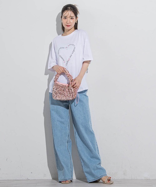 VICKY(ビッキー)の「ハートプリントTシャツ≪手洗い可能≫(Tシャツ/カットソー・レディース・アイボリー/ホワイト系その他/チャコールグレー/ブラック・M)」の12枚目の写真