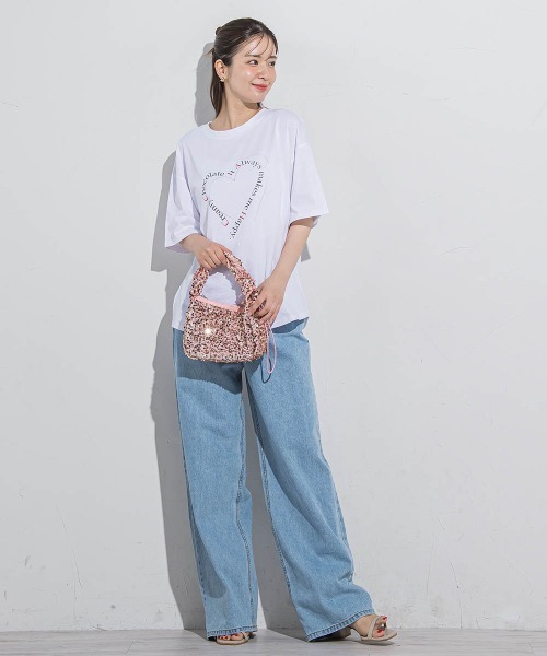 VICKY(ビッキー)の「ハートプリントTシャツ≪手洗い可能≫(Tシャツ/カットソー・レディース・アイボリー/ホワイト系その他/チャコールグレー/ブラック・M)」の13枚目の写真