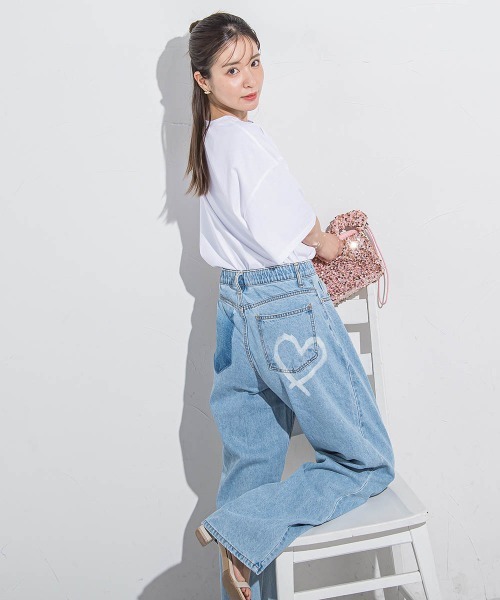 VICKY(ビッキー)の「ハートプリントTシャツ≪手洗い可能≫(Tシャツ/カットソー・レディース・アイボリー/ホワイト系その他/チャコールグレー/ブラック・M)」の22枚目の写真