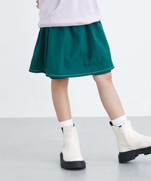 QUNTSTYLE(キュントスタイル)の「配色ステッチキュロットパンツ(その他パンツ・キッズ・ベージュ/グリーン・100/110/120/130/140/150/160)」の2枚目の写真