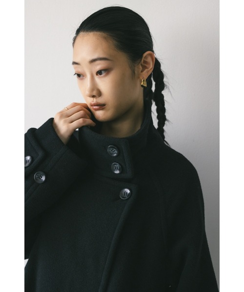 STYLEMIXER(スタイルミキサー)の「ダブルウールロングコート(ステンカラーコート・レディース・カーキ/ブラック/チャコールグレー・MEDIUM/SMALL)」の12枚目の写真