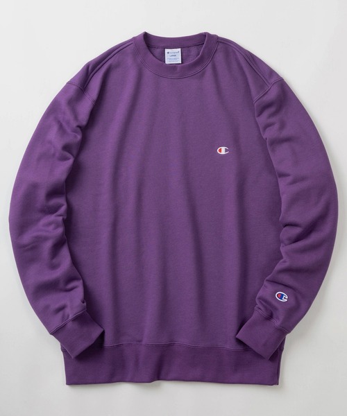 Champion(チャンピオン)の「【Champion/チャンピオン】Cマーク ワンポイントロゴ 刺繍&ワッペンデザイン クルーネックスウェット/ 裏毛/【USAコットン】(スウェット・メンズ・ブラック/ダークグリーン/パープル/グレー/オートミール/ダークネイビー・M/L/XL)」の6枚目の写真