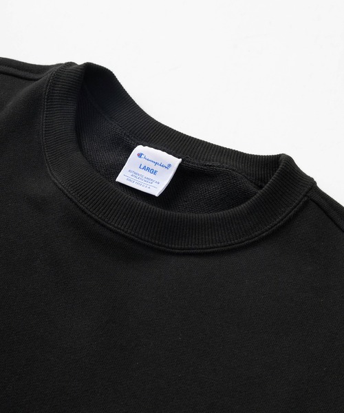 Champion(チャンピオン)の「【Champion/チャンピオン】Cマーク ワンポイントロゴ 刺繍&ワッペンデザイン クルーネックスウェット/ 裏毛/【USAコットン】(スウェット・メンズ・ブラック/ダークグリーン/パープル/グレー/オートミール/ダークネイビー・M/L/XL)」の8枚目の写真