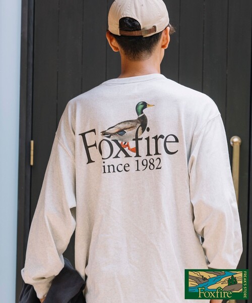Foxfire（フォックスファイヤー）の「Foxfire/フォックスファイヤー 別注 Foxfire プリントクルーネック ロングスリーブTシャツ/カモ/バックプリント/リラックスフィット/10.5オンス（Tシャツ/カットソー・メンズ・ホワイト/チャコール/アッシュグレー・LARGE/MEDIUM）」の2枚目の写真