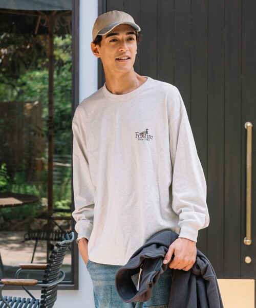 Foxfire（フォックスファイヤー）の「Foxfire/フォックスファイヤー 別注 Foxfire プリントクルーネック ロングスリーブTシャツ/カモ/バックプリント/リラックスフィット/10.5オンス（Tシャツ/カットソー・メンズ・ホワイト/チャコール/アッシュグレー・LARGE/MEDIUM）」の4枚目の写真