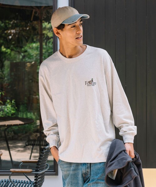 Foxfire（フォックスファイヤー）の「Foxfire/フォックスファイヤー 別注 Foxfire プリントクルーネック ロングスリーブTシャツ/カモ/バックプリント/リラックスフィット/10.5オンス（Tシャツ/カットソー・メンズ・ホワイト/チャコール/アッシュグレー・LARGE/MEDIUM）」の5枚目の写真
