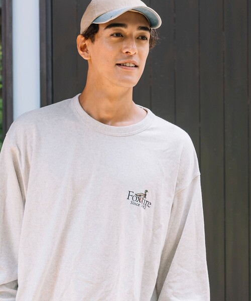 Foxfire（フォックスファイヤー）の「Foxfire/フォックスファイヤー 別注 Foxfire プリントクルーネック ロングスリーブTシャツ/カモ/バックプリント/リラックスフィット/10.5オンス（Tシャツ/カットソー・メンズ・ホワイト/チャコール/アッシュグレー・LARGE/MEDIUM）」の6枚目の写真