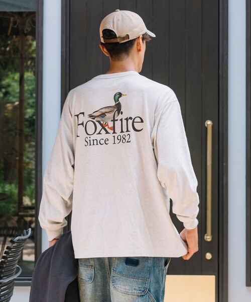 Foxfire（フォックスファイヤー）の「Foxfire/フォックスファイヤー 別注 Foxfire プリントクルーネック ロングスリーブTシャツ/カモ/バックプリント/リラックスフィット/10.5オンス（Tシャツ/カットソー・メンズ・ホワイト/チャコール/アッシュグレー・LARGE/MEDIUM）」の7枚目の写真
