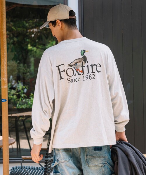 Foxfire（フォックスファイヤー）の「Foxfire/フォックスファイヤー 別注 Foxfire プリントクルーネック ロングスリーブTシャツ/カモ/バックプリント/リラックスフィット/10.5オンス（Tシャツ/カットソー・メンズ・ホワイト/チャコール/アッシュグレー・LARGE/MEDIUM）」の8枚目の写真