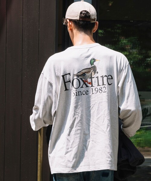 Foxfire（フォックスファイヤー）の「Foxfire/フォックスファイヤー 別注 Foxfire プリントクルーネック ロングスリーブTシャツ/カモ/バックプリント/リラックスフィット/10.5オンス（Tシャツ/カットソー・メンズ・ホワイト/チャコール/アッシュグレー・LARGE/MEDIUM）」の9枚目の写真
