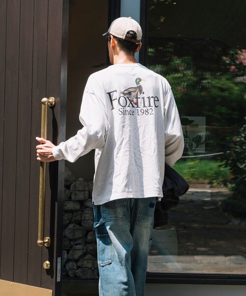 Foxfire（フォックスファイヤー）の「Foxfire/フォックスファイヤー 別注 Foxfire プリントクルーネック ロングスリーブTシャツ/カモ/バックプリント/リラックスフィット/10.5オンス（Tシャツ/カットソー・メンズ・ホワイト/チャコール/アッシュグレー・LARGE/MEDIUM）」の10枚目の写真