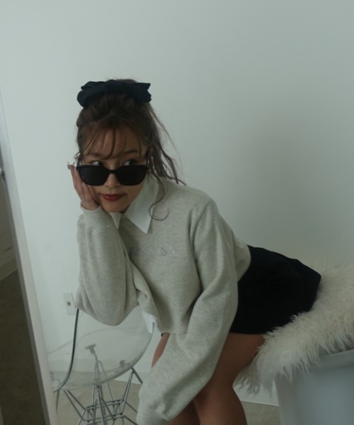 INTER FACTORY（インターファクトリー）の「mayu - ラインストーンスウェット（スウェット・レディース・ライトグレー/チャコールグレー/ベージュ・FREE）」の15枚目の写真