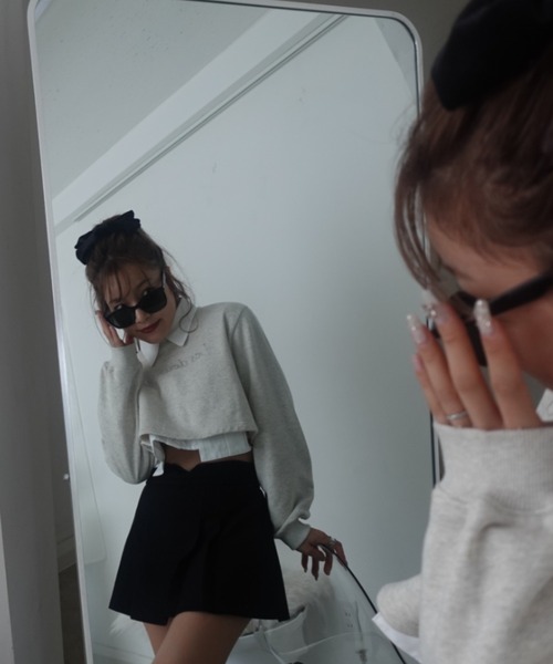 INTER FACTORY（インターファクトリー）の「mayu - ラインストーンスウェット（スウェット・レディース・ライトグレー/チャコールグレー/ベージュ・FREE）」の17枚目の写真