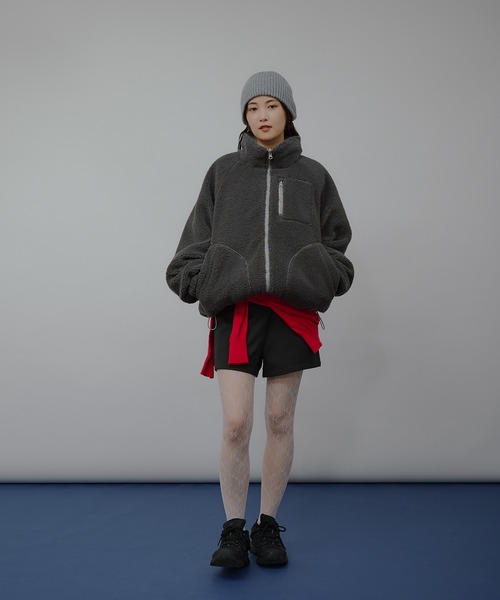 MUHET リバーシブルパディングブルゾン　ブラック　M reversible padded blouson / リバーシブルパディングブルゾン