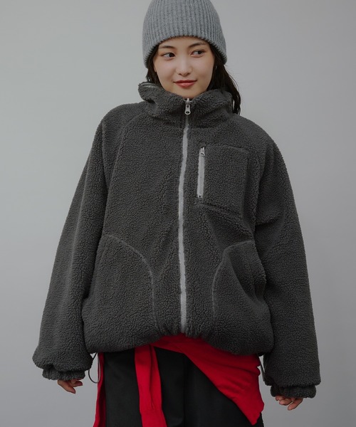 MUHET（ミュエータ）の「reversible padded blouson / リバーシブルパディングブルゾン（ブルゾン・レディース・カーキ/ライトグレー/ブラック/モカ/ベージュ・LARGE/MEDIUM/SMALL）」の15枚目の写真