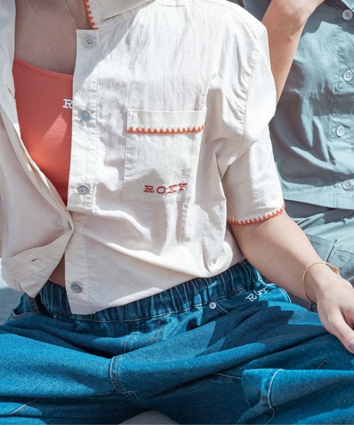 ROXY(ロキシー)の「TURN BACK/ロキシーショート丈半袖シャツ(シャツ/ブラウス・レディース・カーキ/ベージュ・MEDIUM/LARGE/SMALL)」の13枚目の写真