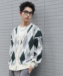 WEGO/リラックスフィットパターンカーディガン