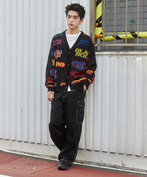 WEGO（ウィゴー）の「WEGO/リラックスフィットパターンカーディガン（カーディガン/ボレロ・メンズ・ホワイト/ブラック系その他/オレンジ系その他3/ブラック/グリーン系その他2・LARGE/MEDIUM）」の22枚目の写真