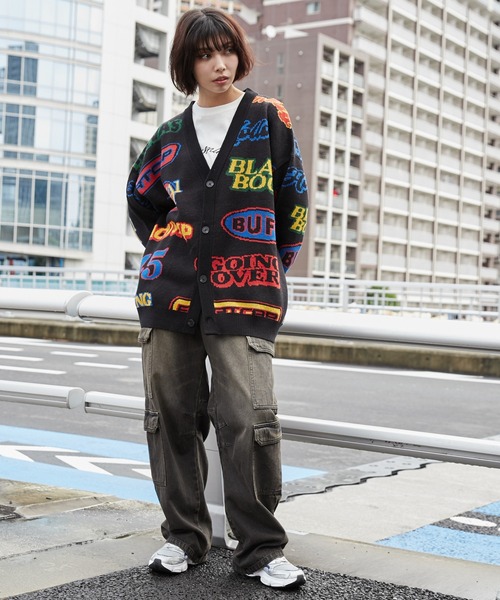 WEGO（ウィゴー）の「WEGO/リラックスフィットパターンカーディガン（カーディガン/ボレロ・メンズ・ホワイト/ブラック系その他/オレンジ系その他3/ブラック/グリーン系その他2・LARGE/MEDIUM）」の17枚目の写真