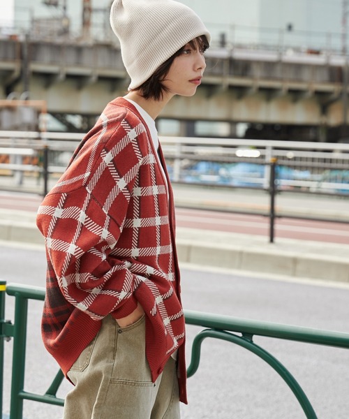 WEGO（ウィゴー）の「WEGO/リラックスフィットパターンカーディガン（カーディガン/ボレロ・メンズ・ホワイト/ブラック系その他/オレンジ系その他3/ブラック/グリーン系その他2・LARGE/MEDIUM）」の11枚目の写真