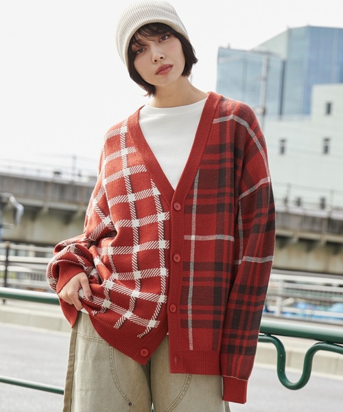 WEGO（ウィゴー）の「WEGO/リラックスフィットパターンカーディガン（カーディガン/ボレロ・メンズ・ホワイト/ブラック系その他/オレンジ系その他3/ブラック/グリーン系その他2・LARGE/MEDIUM）」の12枚目の写真