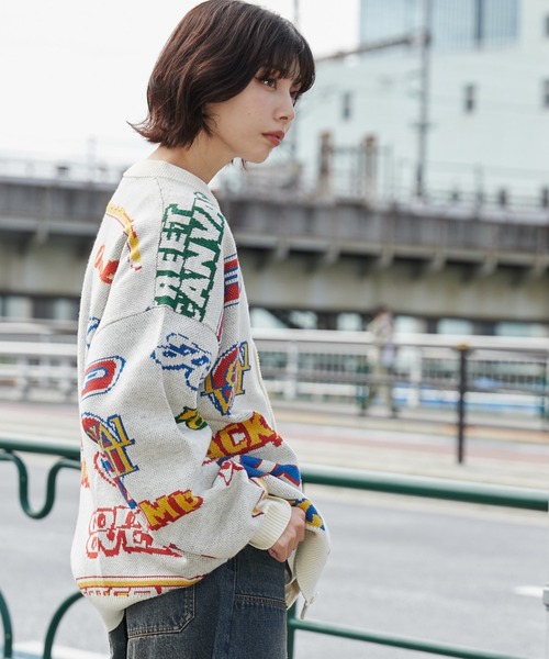 WEGO（ウィゴー）の「WEGO/リラックスフィットパターンカーディガン（カーディガン/ボレロ・メンズ・ホワイト/ブラック系その他/オレンジ系その他3/ブラック/グリーン系その他2・LARGE/MEDIUM）」の19枚目の写真