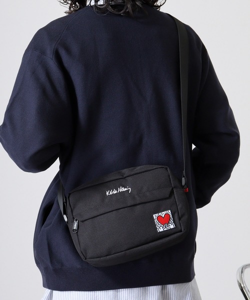 Keith Haring(キース・ヘリング)の「Keith Haring ハートヨコ型ショルダーバッグ(ショルダーバッグ・メンズ・ブラック・FREE)」の6枚目の写真