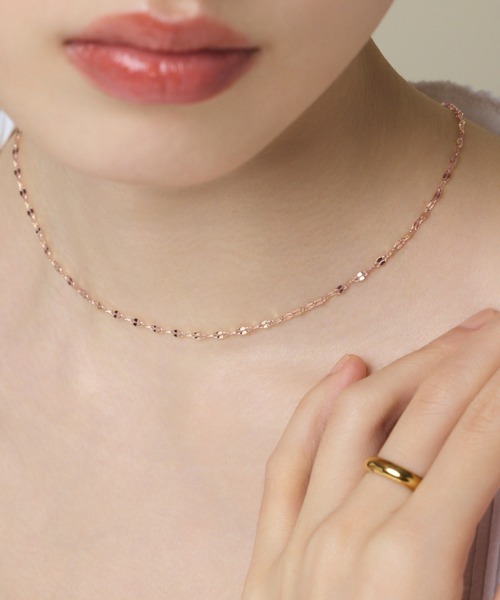 【MEJURI】ベース チェーン ネックレス 14K ゴールド キラキラ★ セール】【 金属アレルギー対応 】 ハートネックレス & スネーク