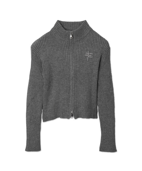 Figments（フィグメンツ）の「ブローチ付きZIPニット（ニット/セーター・レディース・ブラック/グレー・FREE）」の10枚目の写真