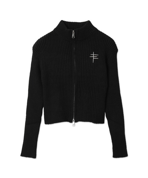 Figments（フィグメンツ）の「ブローチ付きZIPニット（ニット/セーター・レディース・ブラック/グレー・FREE）」の11枚目の写真