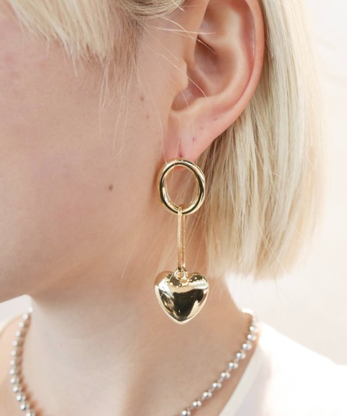 amplis(アンプリス)の「ハートピアス/pain pierce(ピアス(両耳用)・レディース・シルバー/ゴールド・FREE)」の1枚目の写真