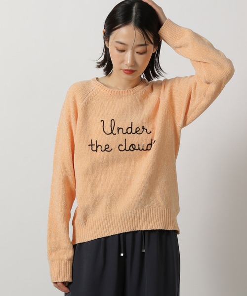 LAKOLE（ラコレ）の「刺繍ロゴモールニットプルオーバー / 203749（ニット/セーター・レディース・チャコール/イエロー/アイボリー/グレー/サーモンピンク・FREE）」の5枚目の写真