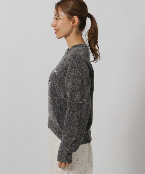 LAKOLE（ラコレ）の「刺繍ロゴモールニットプルオーバー / 203749（ニット/セーター・レディース・チャコール/イエロー/アイボリー/グレー/サーモンピンク・FREE）」の15枚目の写真