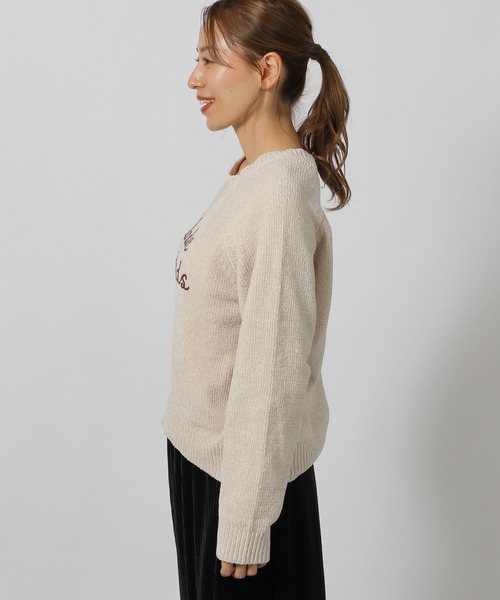 LAKOLE（ラコレ）の「刺繍ロゴモールニットプルオーバー / 203749（ニット/セーター・レディース・チャコール/イエロー/アイボリー/グレー/サーモンピンク・FREE）」の18枚目の写真