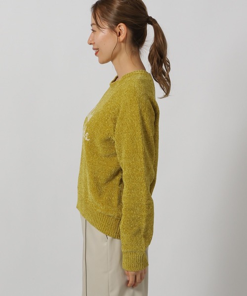 LAKOLE（ラコレ）の「刺繍ロゴモールニットプルオーバー / 203749（ニット/セーター・レディース・チャコール/イエロー/アイボリー/グレー/サーモンピンク・FREE）」の21枚目の写真