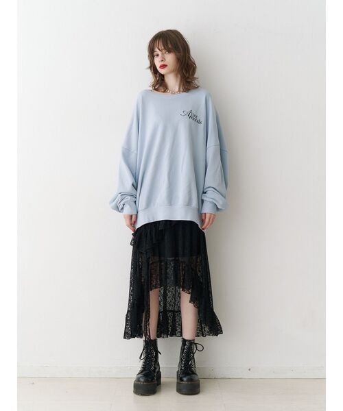 jouetie(ジュエティ)の「イレギュラーフリルレーススカート(スカート・レディース・ブラック/オフホワイト・MEDIUM)」の3枚目の写真