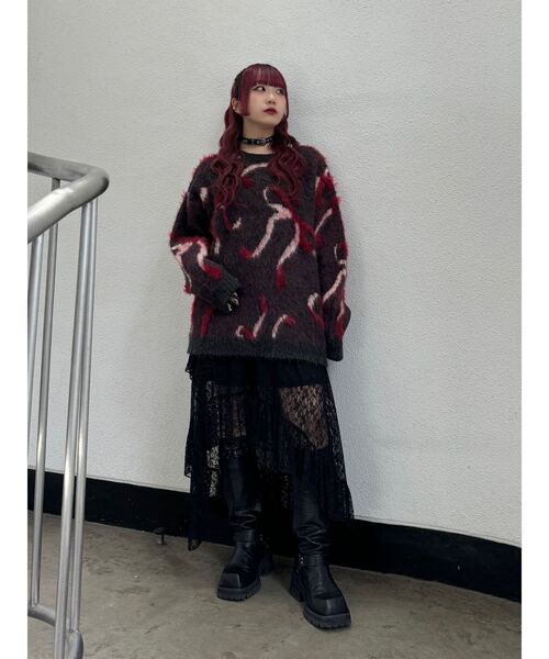 jouetie(ジュエティ)の「イレギュラーフリルレーススカート(スカート・レディース・ブラック/オフホワイト・MEDIUM)」の17枚目の写真