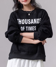 DAY CLOSET | レディース 長袖2WAYロゴ×ボーダーリバーシブルスウェット(スウェット)