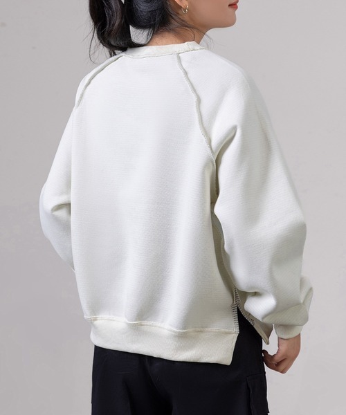 DAY CLOSET（デイ クローゼット）の「レディース 長袖2WAYロゴ×ボーダーリバーシブルスウェット（スウェット・レディース・グレー/ブラック/アイボリー・FREE）」の6枚目の写真