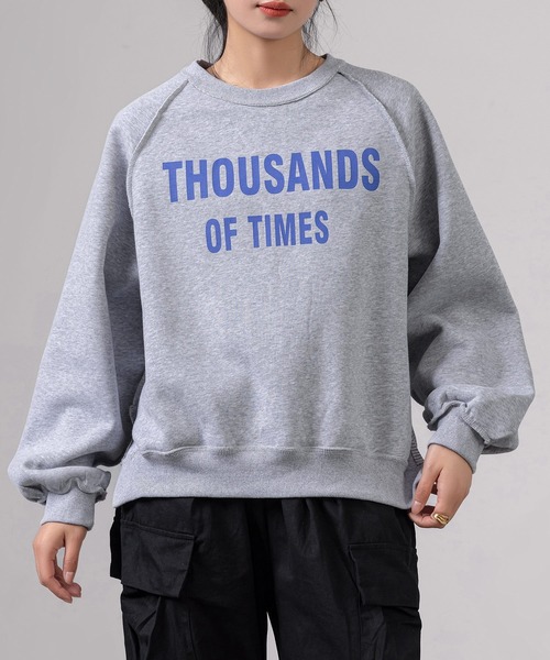 DAY CLOSET（デイ クローゼット）の「レディース 長袖2WAYロゴ×ボーダーリバーシブルスウェット（スウェット・レディース・グレー/ブラック/アイボリー・FREE）」の21枚目の写真